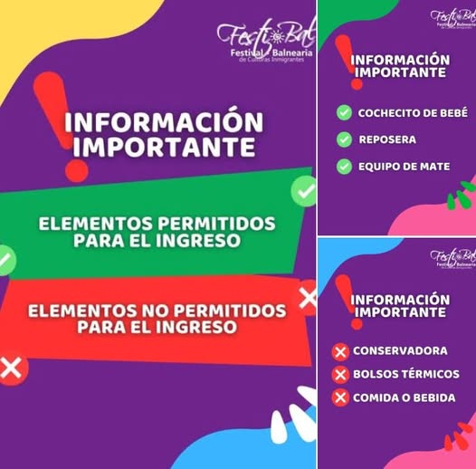 En este momento estás viendo ¿Qué elementos podés ingresar al predio del Festi-Bal y cuáles no?