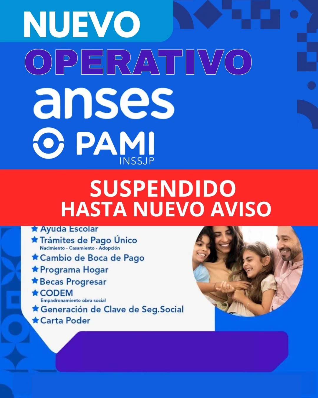 En este momento estás viendo Operativo Anses y Pami suspendido